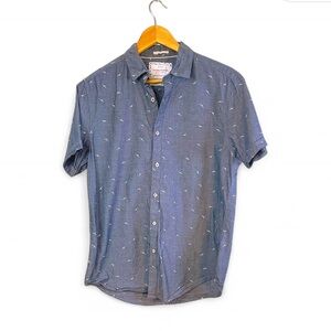 Denim & Flower by Ricky Singh Blue Short Sleeve Button-Down Shirt Men's size M
